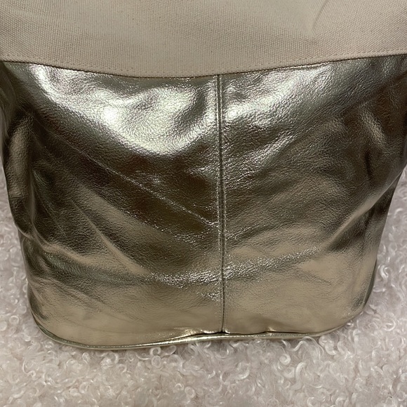 Charming Charlie Metallic Canvas Tote Bag - Picture 2 of 5